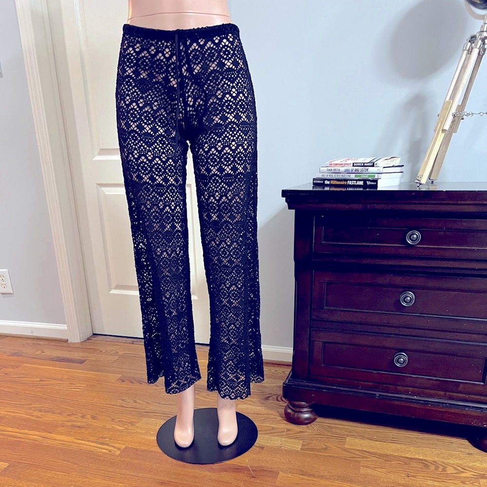 Black Bissou Swimsuit Coverup Pants. Size Small. Great Stretch & Fit!